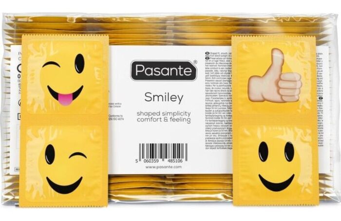 Kondomy Pasante Smiley 144 ks s vtipnými motivy
