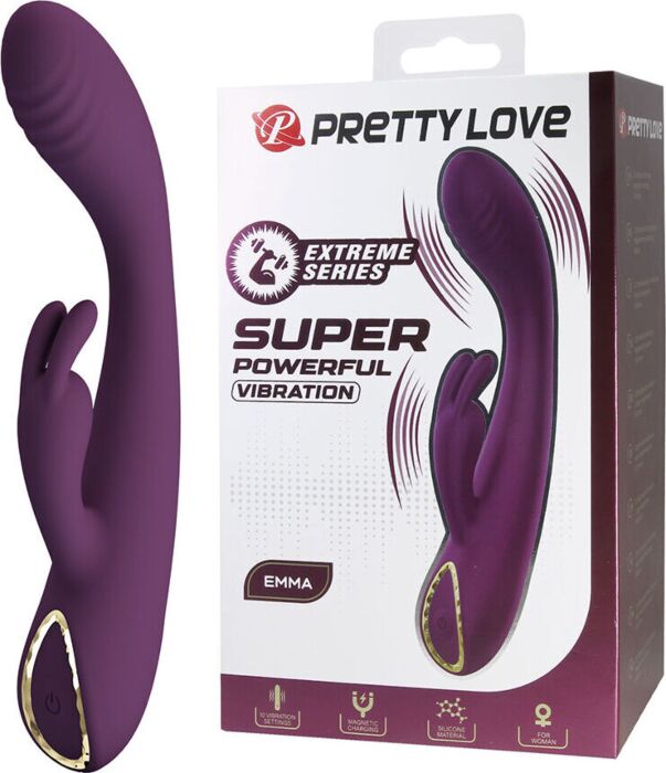 PRETTY LOVE - EMMA VIBRADOR CON ESTIMULADOR RABBIT MORADO
