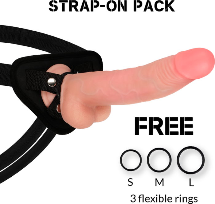 ROCKARMY - ARNÉS + DUAL DENSITY LEOPARD DILDO REALISTA 23 CM -O- 4.77 CM