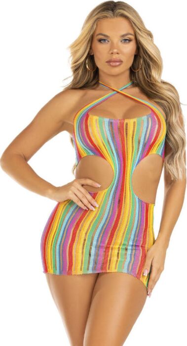 Vestido Multicolor Leg Avenue Halter Sexy