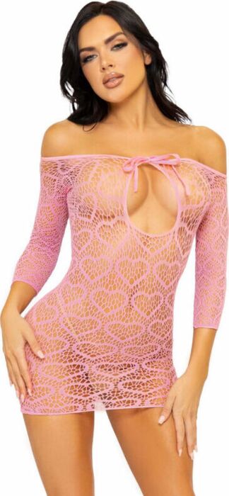 Vestido Net Corazón Rosa