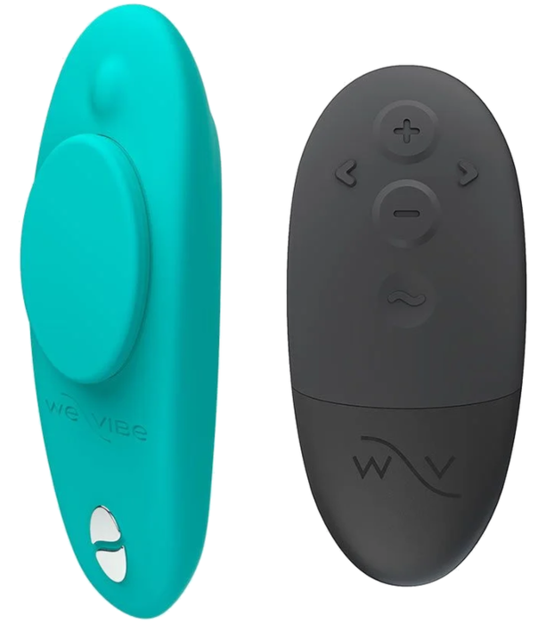 Vibrátor do kalhotek WE-VIBE MOXIE+ Aqua s magnetickým klipem