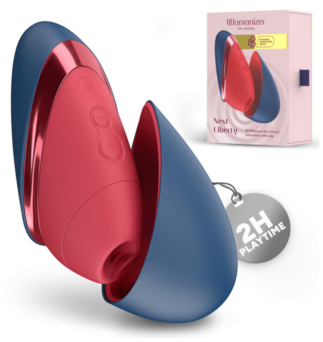 Klitorální stimulátor WOMANIZER NEXT LIBERTY modro-červený