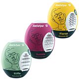 Masturbátor SATISFYER EGGS - 3 kusy s texturou RIFFLE, BUBBLE & FIERCE